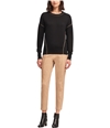 DKNY Womens Metallic Seam Pullover Sweater black S
