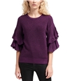DKNY Womens Ruffle Sleeve Pullover Sweater purple M