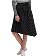 DKNY Womens Tie Belt Asymmetrical Skirt charcoal S