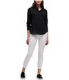 Dkny Womens Solid Button Up Shirt, TW2