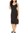 Project 28 Womens Lace-Trim Slip Dress black S