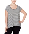 Calvin Klein Womens Striped Hi-Lo Graphic T-Shirt