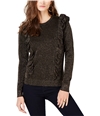 Michael Kors Womens Ruffle Pullover Sweater gold PS