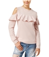 polly & esther Womens Cold Shoulder Sweatshirt pink S