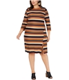 Monteau Womens Striped Sheath Dress multicolor 2X