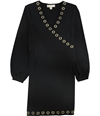 Michael Kors Womens Grommet Detail A-line Dress black PM