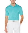 PGA Tour Mens Heathered Rugby Polo Shirt harborblueheather XL