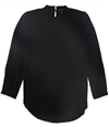 Eileen Fisher Womens Mock Neck Pullover Blouse black XS