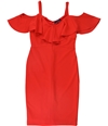 Rachel Roy Womens Off The Shoulder Midi Dress red L