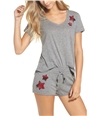 Cozy Zoe Womens Star Patch Pajama Sleep T-shirt hthrgray M