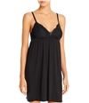 P.J. Salvage Womens Lace Front Chemise Pajama Night Gown black XS