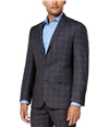 Ryan Seacrest Mens Plaid Modern-Fit Two Button Blazer Jacket grey 36