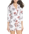 P.J. Salvage Womens Floral Button Down Pajama Shirt natural M