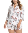 P.J. Salvage Womens Floral Button Down Pajama Shirt natural 1X