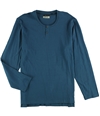 Kenneth Cole Mens Textured Henley Shirt blue 2XL