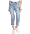 Rachel Roy Womens Ripped Two Tone Cropped Jeans
