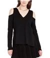 Rachel Roy Womens Cold-Shoulder Pullover Sweater black XS