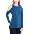 Rachel Roy Womens Solid One Shoulder Blouse tealblue XS