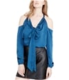 Rachel Roy Womens Madeline Tie-Front Knit Blouse tealblue 2