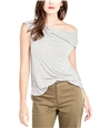 Rachel Roy Womens Draped One Shoulder Blouse hthrgry S