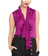 Rachel Roy Womens Tie Neck Pullover Blouse purple XS