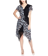 Rachel Roy Womens Mixed-Ruffle A-line Asymmetrical Dress blushcombo S