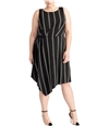 Rachel Roy Womens Striped Asymmetrical Dress