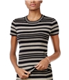 Rachel Roy Womens Striped Sweater Embellished T-Shirt blackmatallic XL