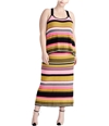 Rachel Roy Womens Striped Racerback Tank Top medyellow 1X