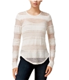 Rachel Roy Womens Striped Lace Embellished T-Shirt almondmilk S