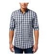 Kenneth Cole Mens Checked Super Slim Button Up Shirt
