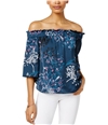 Rachel Roy Womens Shirred Off-The-Shoulder Knit Blouse