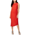 Rachel Roy Womens Ribbed Asymmetrical Dress lava 2XL