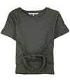 Rachel Roy Womens Cropped Tie Front Basic T-Shirt dkgreen M