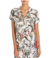 P.J. Salvage Womens Tahitian Tropic Button Down Pajama Shirt natural S
