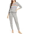 P.J. Salvage Womens Stripe Thermal Pajama Shirt gray S