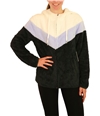 P.J. Salvage Womens Hooded Faux Fur Sweater Jacket bluivory S