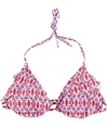 Kenneth Cole Womens Geometric Bikini Swim Top