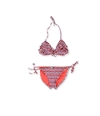 Kenneth Cole Womens Triangle Cora Side Tie 2 Piece Bikini coral M