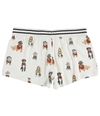 P.J. Salvage Womens Pups In Hats And Scarfs Pajama Shorts ivory S