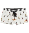 P.J. Salvage Womens Pups In Hats And Scarfs Pajama Shorts ivory S