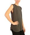 P.J. Salvage Womens Round High To Low Hem Pajama Sleep Tank Top charcoal S