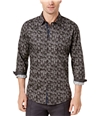 Ryan Seacrest Mens Printed Button Up Shirt charcoalgrey 2XL