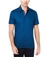 Ryan Seacrest Mens Dash Print Button Up Shirt turquoise S