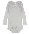P.J. Salvage Womens Thermal Knit Pajama Shirt Dress hgray S