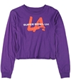 G-III Sports Womens Super Bowl LVI Crop Graphic T-Shirt purple S