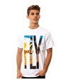 Fly Society Mens The West Coast Paradise Graphic T-Shirt white S