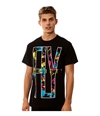 Fly Society Mens The Fly Away Paradise Graphic T-Shirt black S