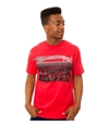 Fly Society Mens The Skyline Graphic T-Shirt red S