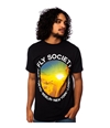 Fly Society Mens The Frequent Flyer Graphic T-Shirt black S